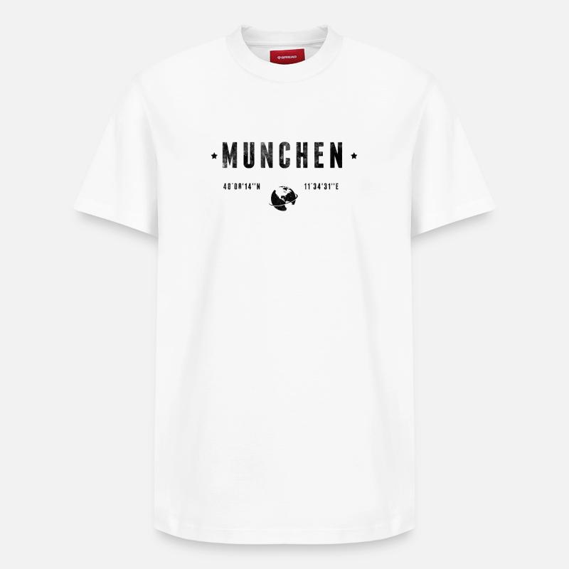Munchen - Relaxed Unisex Supima Cotton T-Shirt – von SPREAD - Weiß