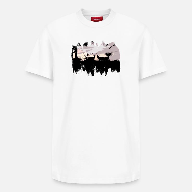 Hirschartigen im Ansatz - Relaxed Unisex Supima Cotton T-Shirt – von SPREAD - Weiß