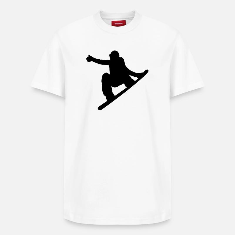 Snowboard - Relaxed Unisex Supima Cotton T-Shirt – von SPREAD - Weiß