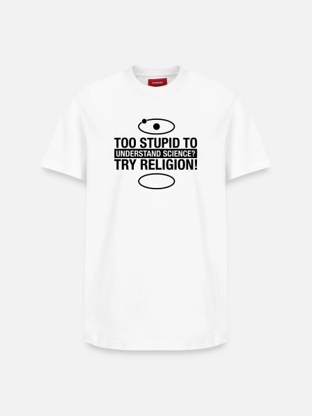 science-religion - Relaxed Unisex Supima Cotton T-Shirt – von SPREAD - Weiß