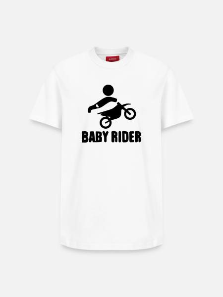 Baby Rider  - Relaxed Unisex Supima Cotton T-Shirt – von SPREAD - Weiß