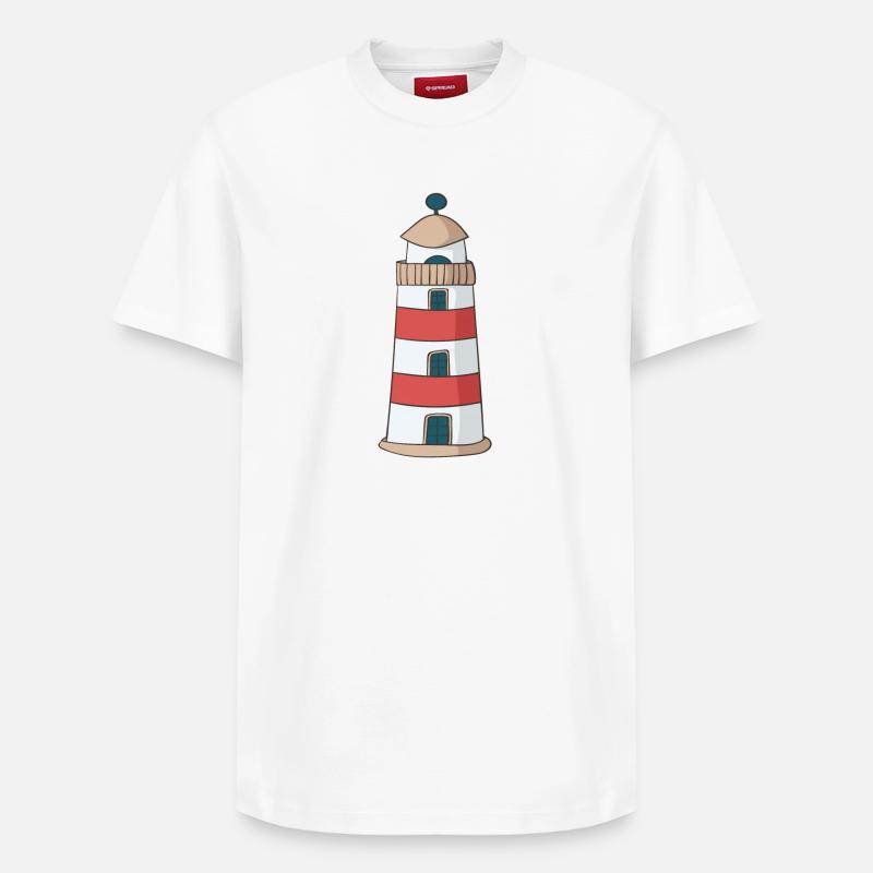 Leuchtturm - Relaxed Unisex Supima Cotton T-Shirt – von SPREAD - Weiß