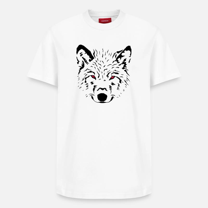 wolf - Relaxed Unisex Supima Cotton T-Shirt – by SPREAD - white