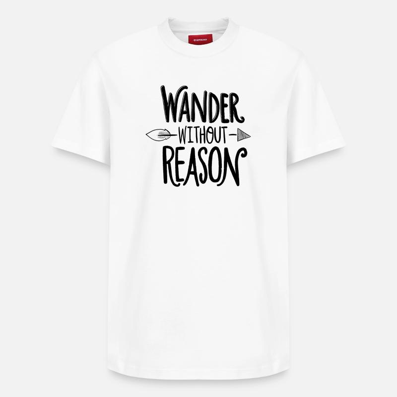 wander without reason - Relaxed Unisex Supima Cotton T-Shirt – von SPREAD - Weiß