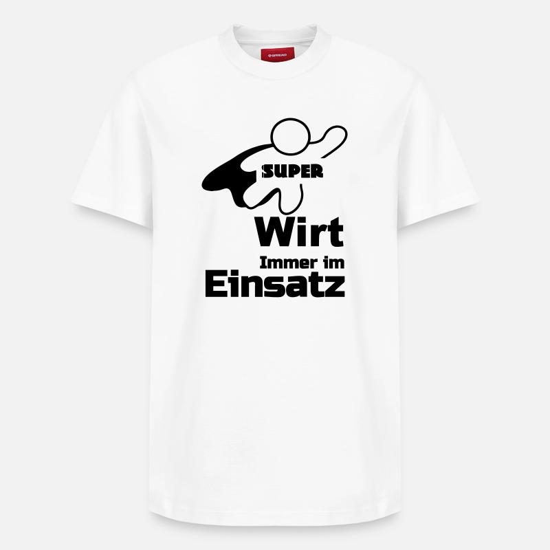 Super Wirt Geschenk - Relaxed Unisex Supima Cotton T-Shirt – von SPREAD - Weiß