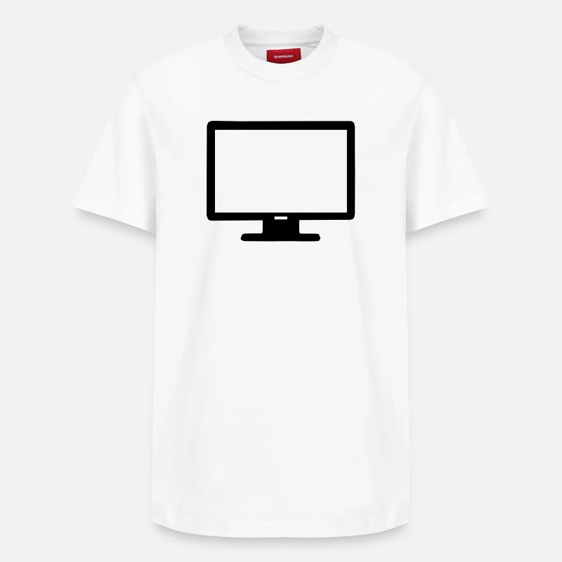Computer Bildschirm - Relaxed Unisex Supima Cotton T-Shirt – von SPREAD - Weiß