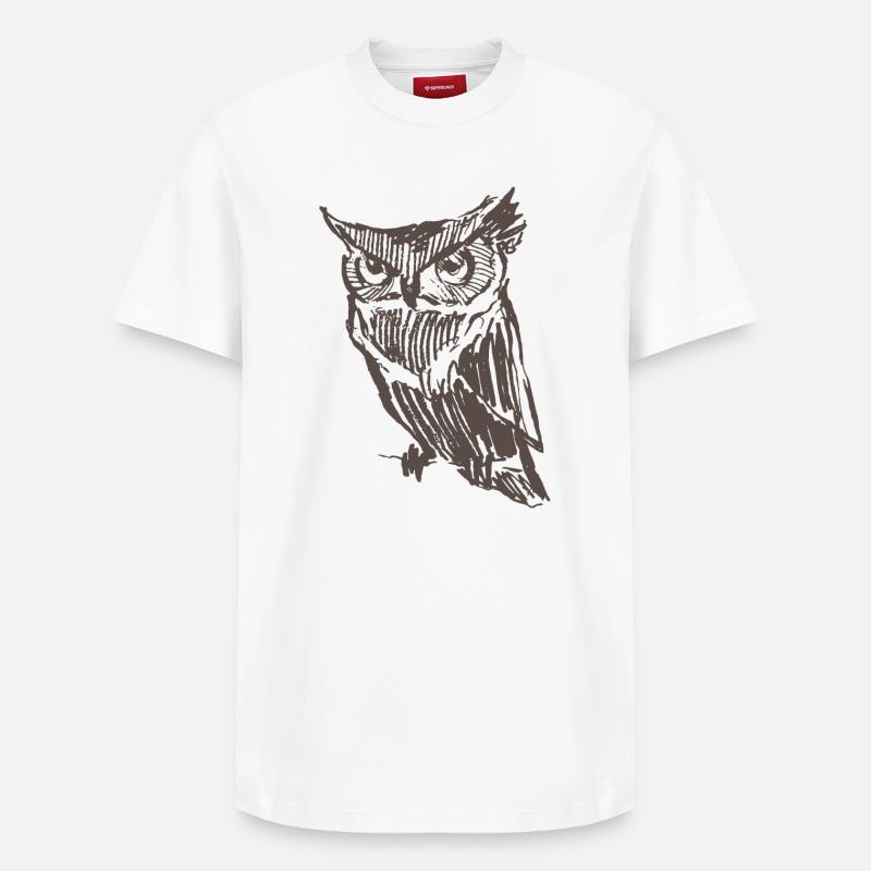 hibou - T-shirt unisexe décontracté en coton Supima – de SPREAD - blanc