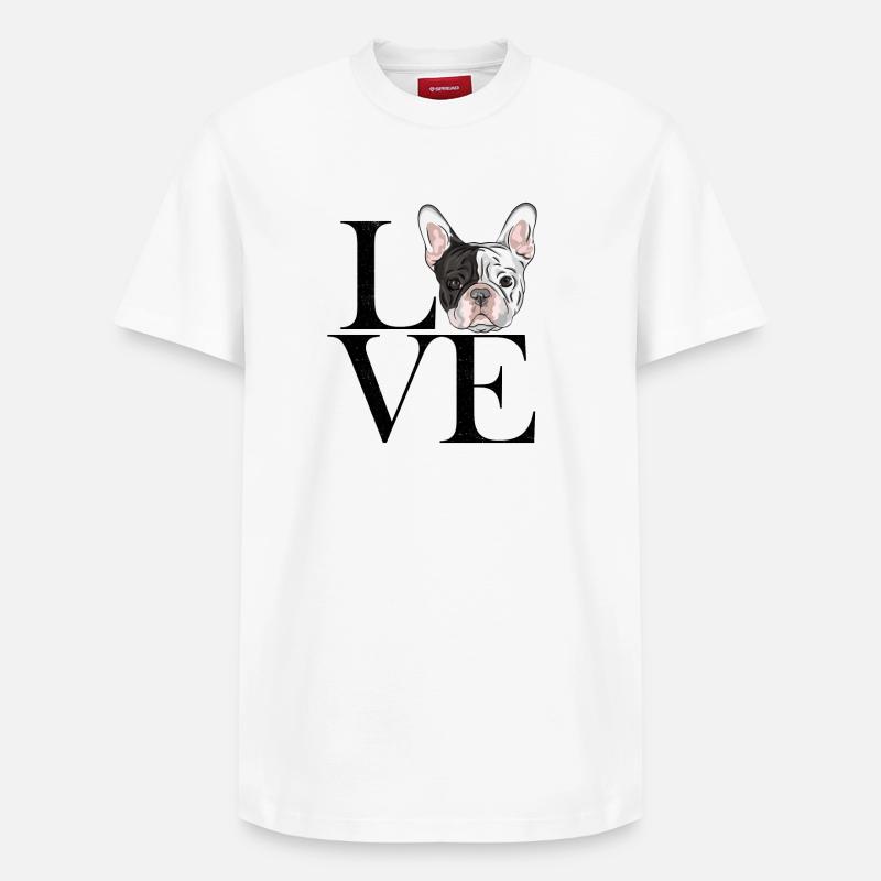noir bouledogue français - T-shirt unisexe décontracté en coton Supima – de SPREAD - blanc