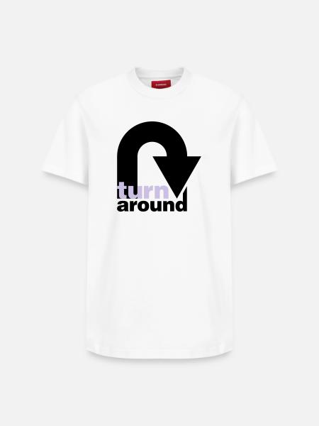 turn around - Relaxed Unisex Supima Cotton T-Shirt – von SPREAD - Weiß