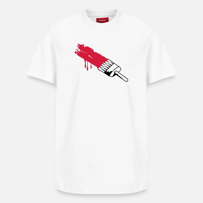 Pinsel mit Farbe - Relaxed Unisex Supima Cotton T-Shirt – von SPREAD - Weiß