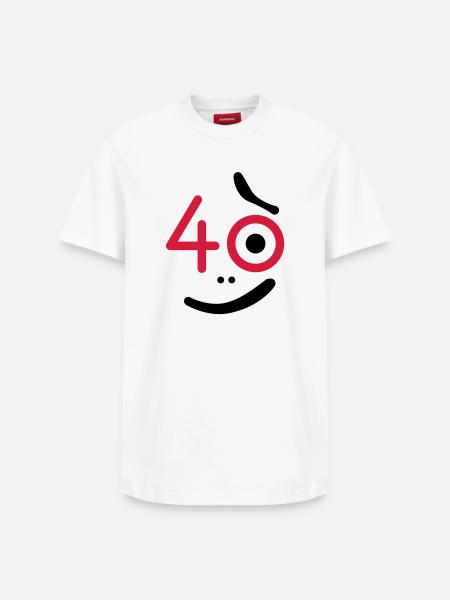 40 years - so what? - Relaxed Unisex Supima Cotton T-Shirt – by SPREAD - white