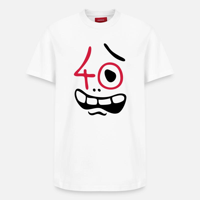 Uh oh, 40 ans! - T-shirt unisexe décontracté en coton Supima – de SPREAD - blanc