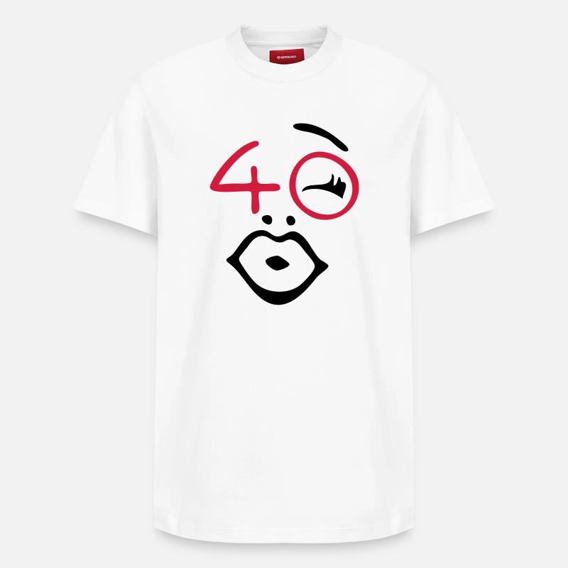 Wow, enfin, 40! - T-shirt unisexe décontracté en coton Supima – de SPREAD - blanc