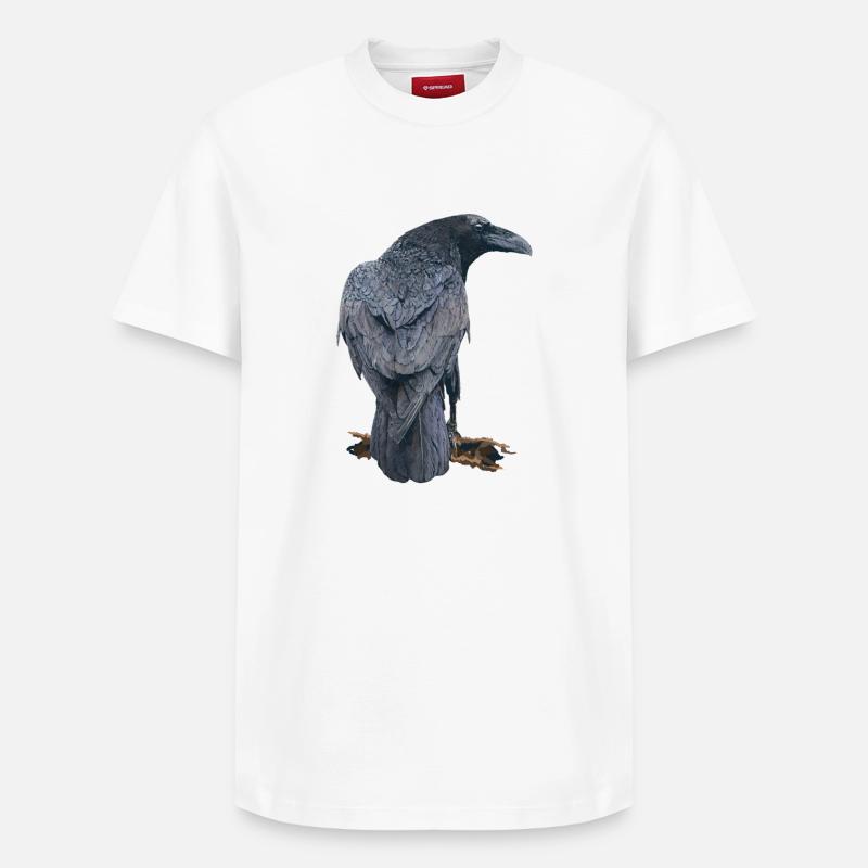 Crow - T-shirt unisexe décontracté en coton Supima – de SPREAD - blanc