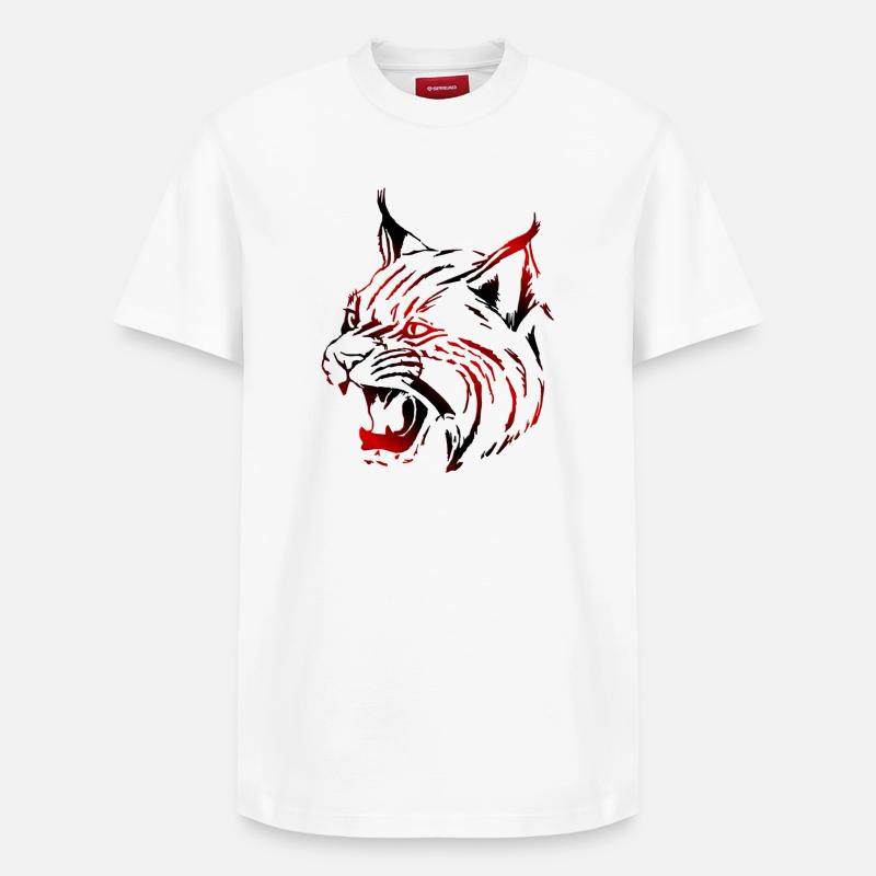 Lynx (03) - T-shirt unisexe décontracté en coton Supima – de SPREAD - blanc