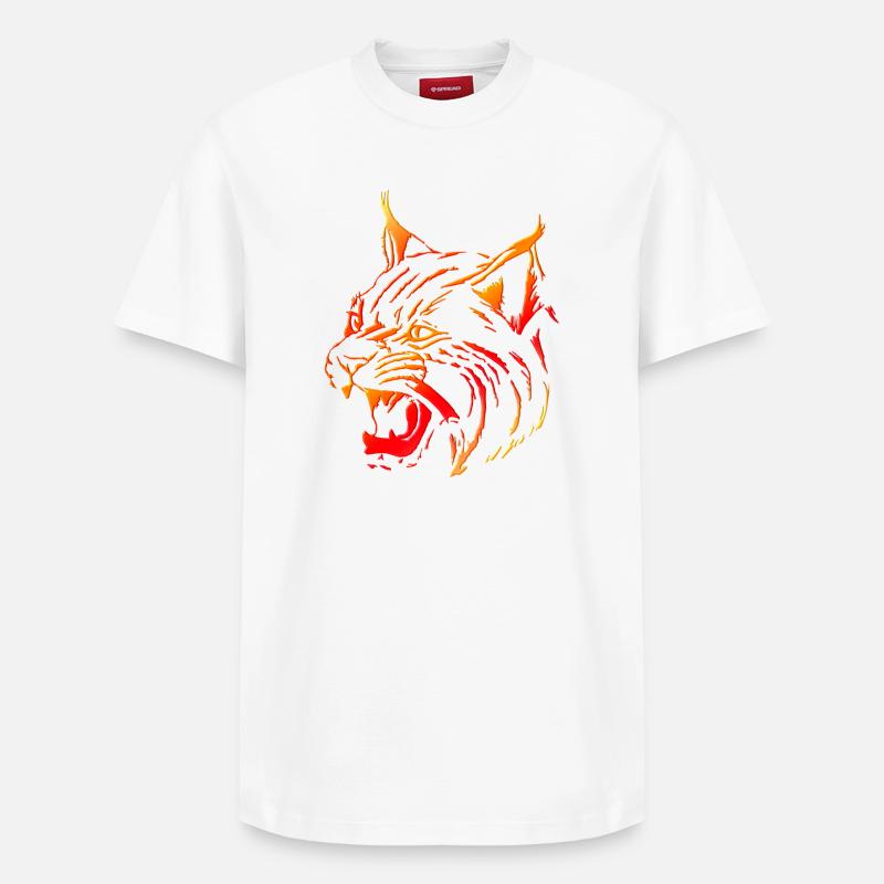 Lynx (01) - T-shirt unisexe décontracté en coton Supima – de SPREAD - blanc