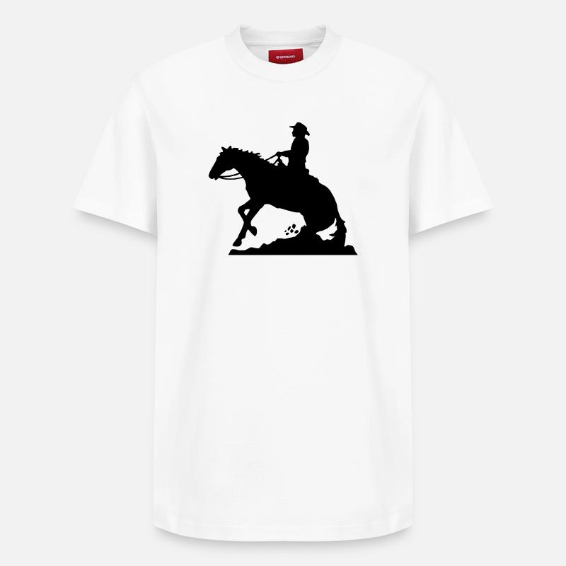 Équitation Western Man - T-shirt unisexe décontracté en coton Supima – de SPREAD - blanc