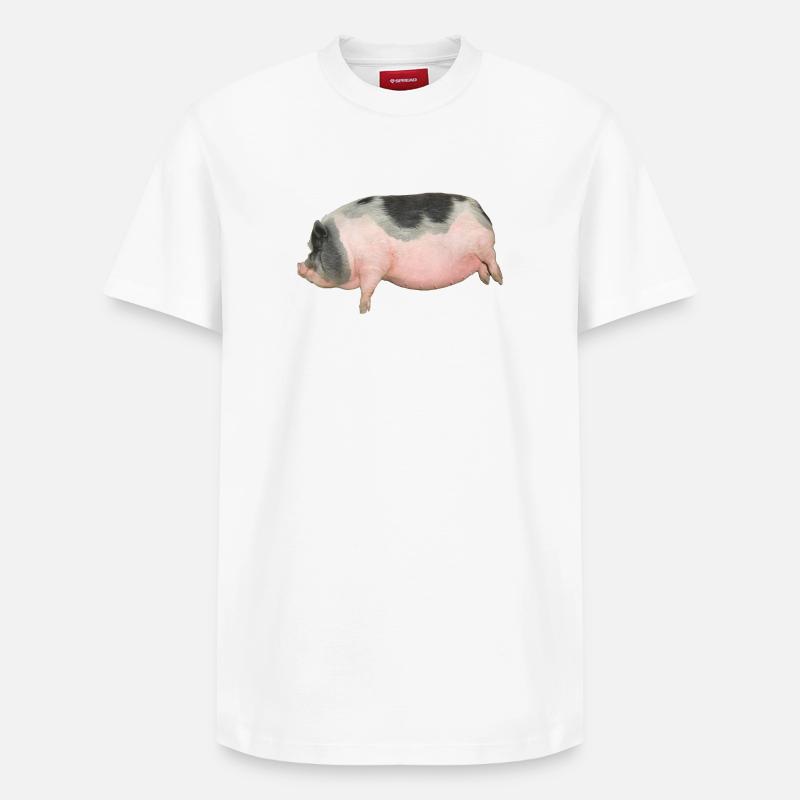 cochon - T-shirt unisexe décontracté en coton Supima – de SPREAD - blanc