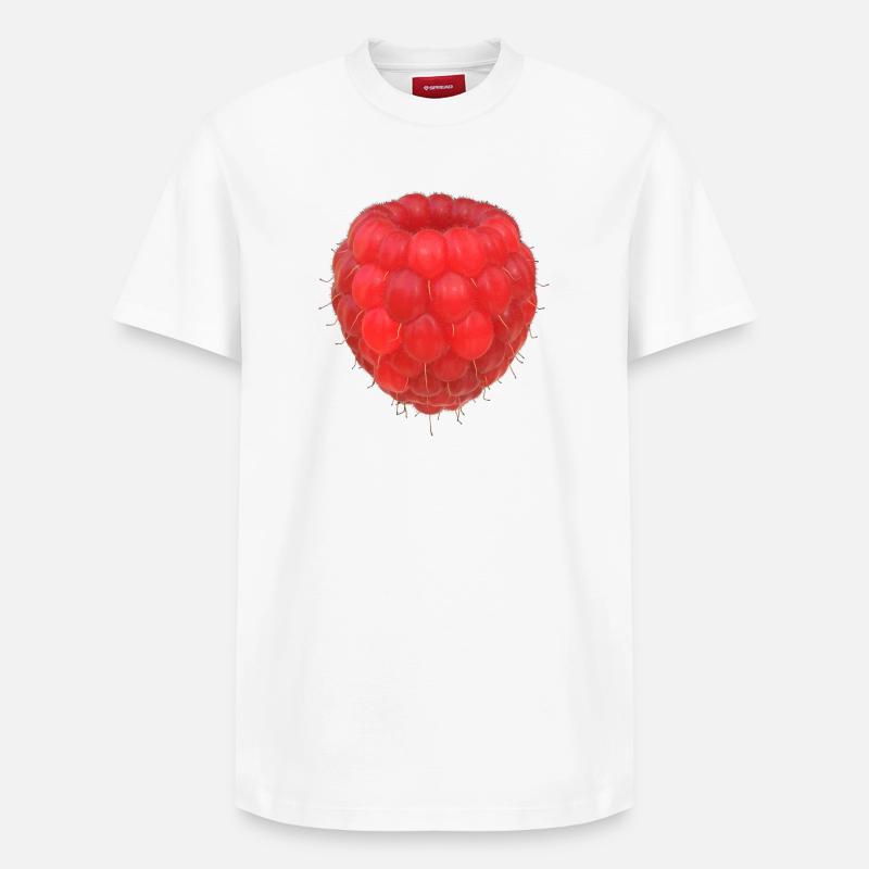 Raspberry Cluster Pattern - Relaxed Unisex Supima Cotton T-Shirt – by SPREAD - white