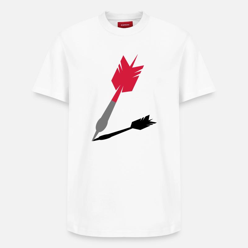 Dartpfeil mit Schatten - Relaxed Unisex Supima Cotton T-Shirt – von SPREAD - Weiß
