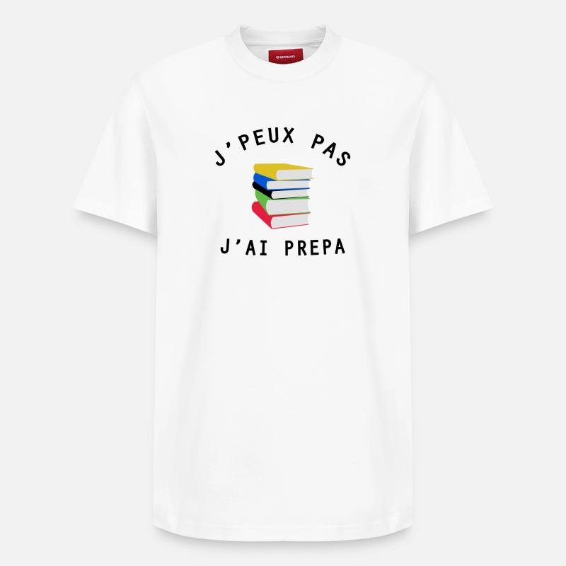 J'peux pas j'ai prépa - T-shirt unisexe décontracté en coton Supima – de SPREAD - blanc