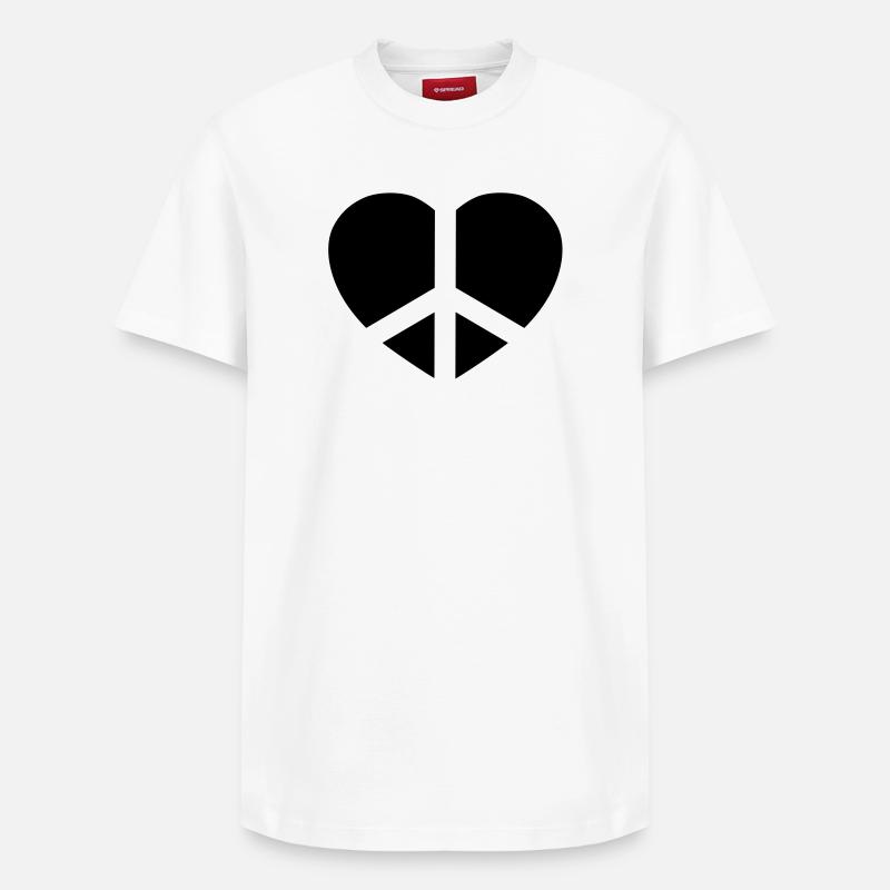 Paix & Amour - T-shirt unisexe décontracté en coton Supima – de SPREAD - blanc