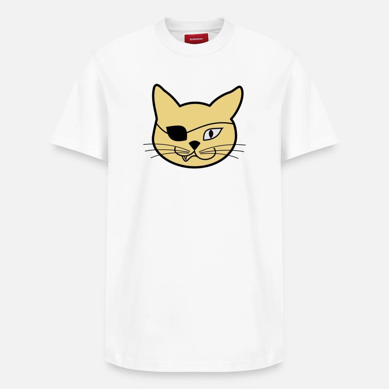 Pirate Kitteh - Relaxed Unisex Supima Cotton T-Shirt – von SPREAD - Weiß
