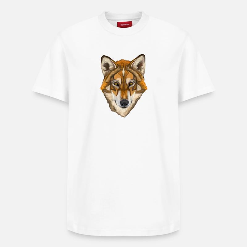 Wolf - Relaxed Unisex Supima Cotton T-Shirt – von SPREAD - Weiß
