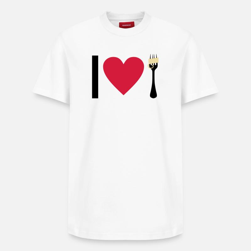 I love Pasta - T-shirt unisexe décontracté en coton Supima – de SPREAD - blanc