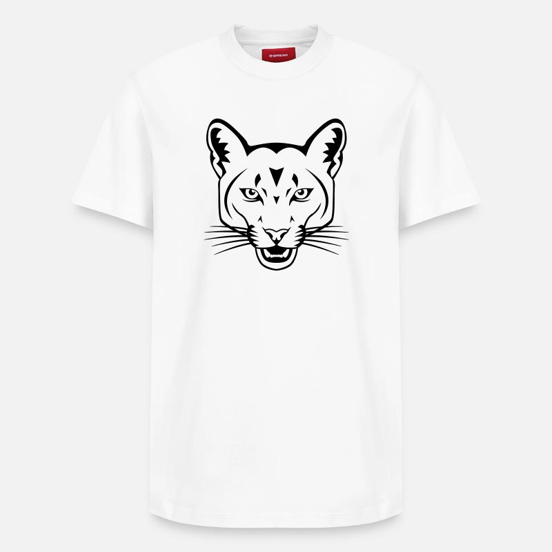 Raubkatze - Relaxed Unisex Supima Cotton T-Shirt – von SPREAD - Weiß
