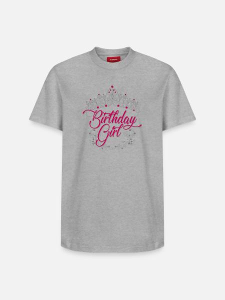 Birthday Girl Tiara Script - Relaxed Unisex Supima Cotton T-Shirt – by SPREAD - white