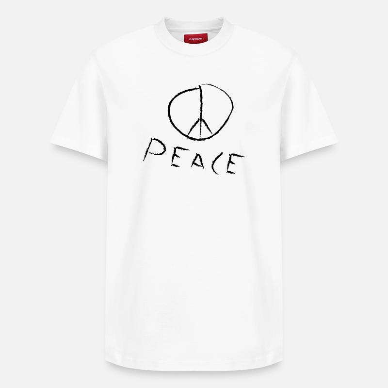 peace exit-shirt - Relaxed Unisex Supima Cotton T-Shirt – by SPREAD - white