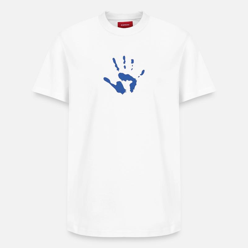Empreinte de main - T-shirt unisexe décontracté en coton Supima – de SPREAD - blanc