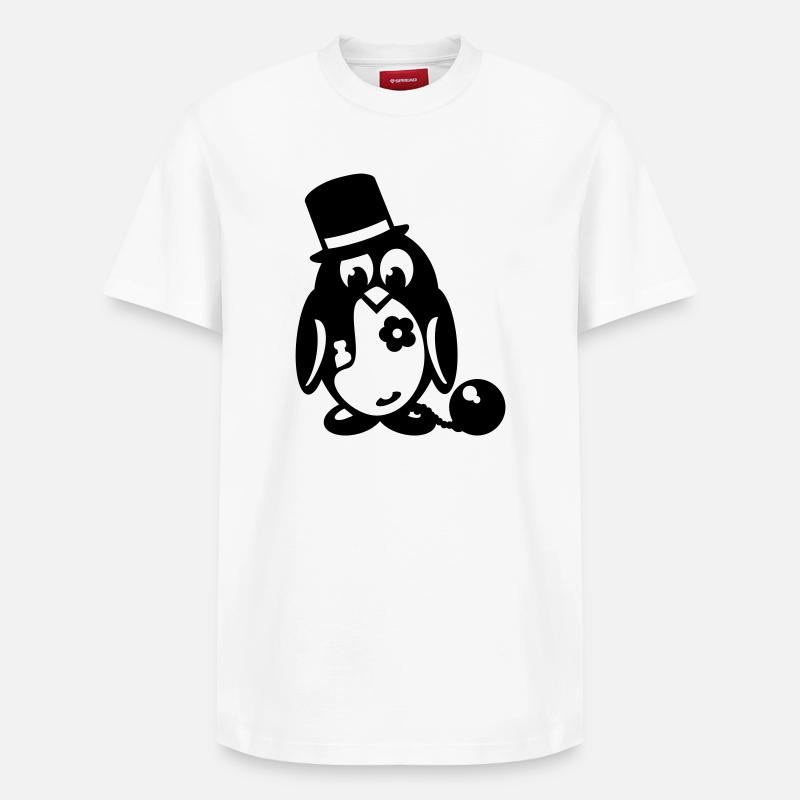 pingouin baccalauréat - T-shirt unisexe décontracté en coton Supima – de SPREAD - blanc