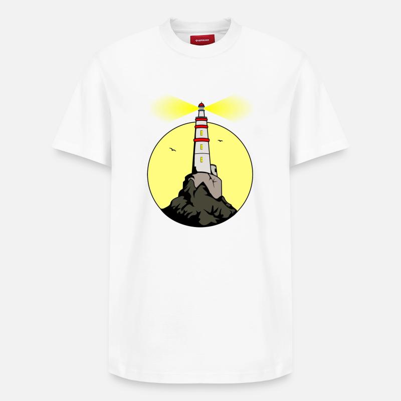 Leuchtturm - Relaxed Unisex Supima Cotton T-Shirt – von SPREAD - Weiß