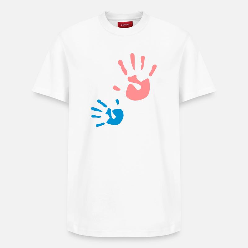 Main mère-enfant - T-shirt unisexe décontracté en coton Supima – de SPREAD - blanc