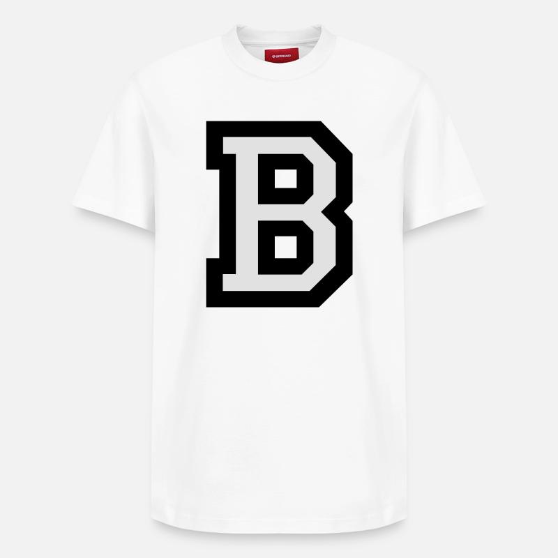 Buchstabe B - Relaxed Unisex Supima Cotton T-Shirt – von SPREAD - Weiß