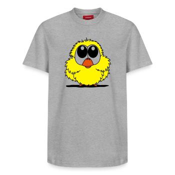 Chick - Relaxed Unisex Supima Cotton T-Shirt – by SPREAD - white - Front - AI Model Female 172 dark (172cm) & AI Model Male 185 dark (185cm)