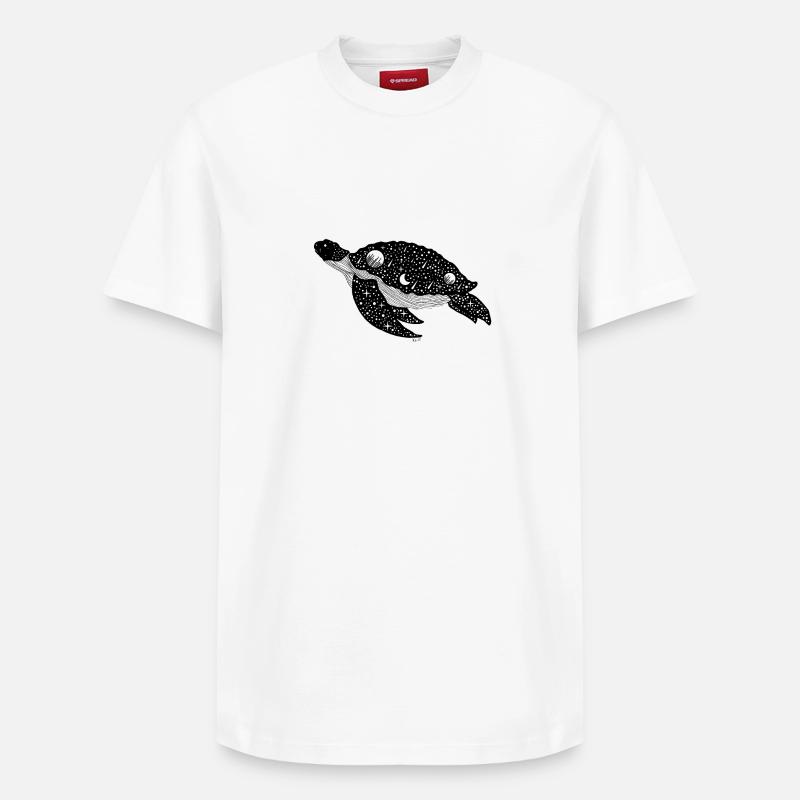 Tortue Silhouette Nocturne - T-shirt unisexe décontracté en coton Supima – de SPREAD - blanc