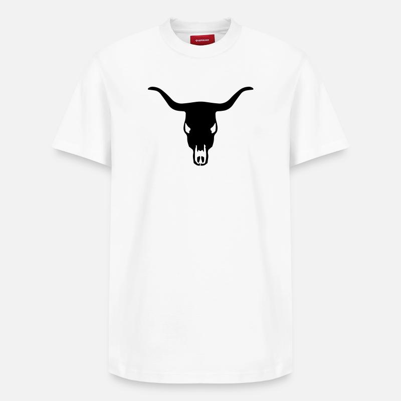 BULL SKULL - Relaxed Unisex Supima Cotton T-Shirt – von SPREAD - Weiß