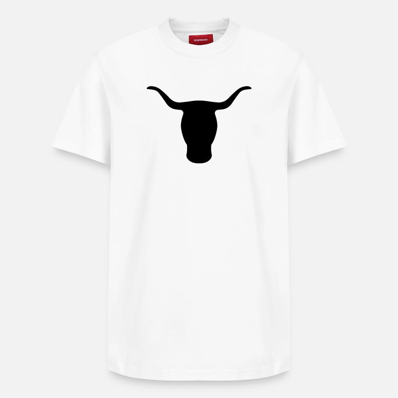 tête bull - T-shirt unisexe décontracté en coton Supima – de SPREAD - blanc