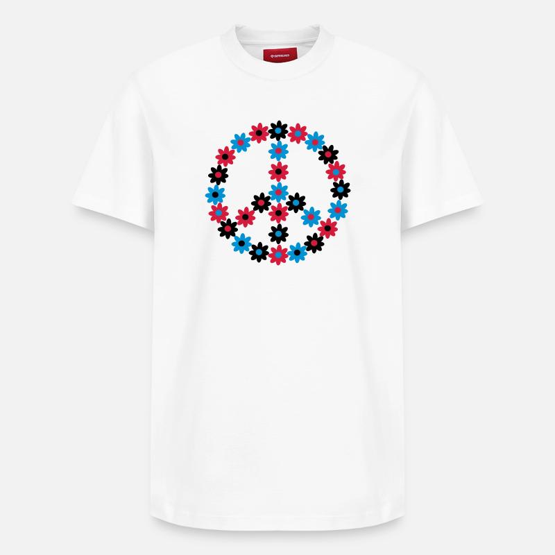 Paix & Fleurs - T-shirt unisexe décontracté en coton Supima – de SPREAD - blanc
