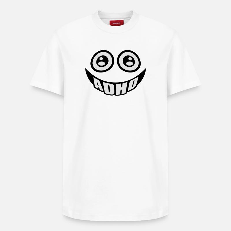 ADHD smile - T-shirt unisexe décontracté en coton Supima – de SPREAD - blanc