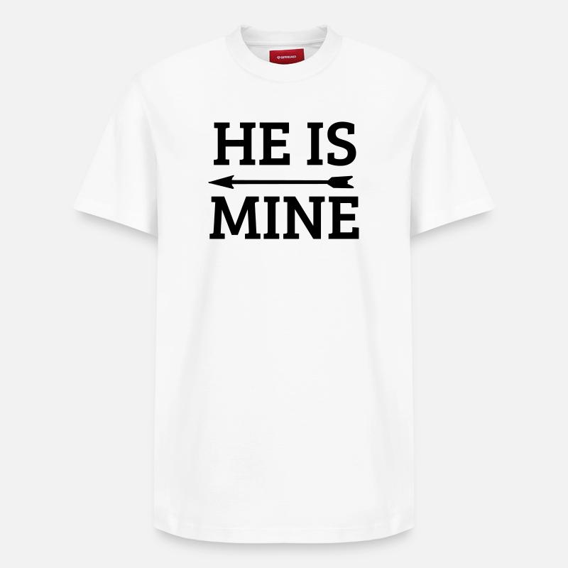 he is mine - Relaxed Unisex Supima Cotton T-Shirt – von SPREAD - Weiß