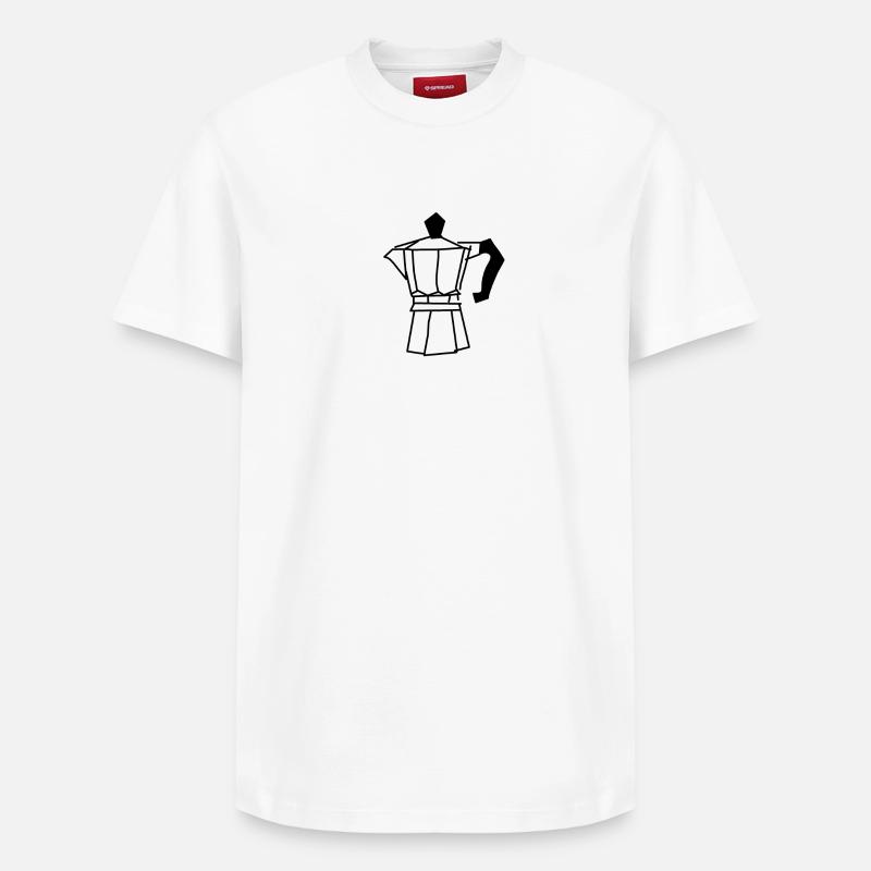 Kaffee - Relaxed Unisex Supima Cotton T-Shirt – von SPREAD - Weiß