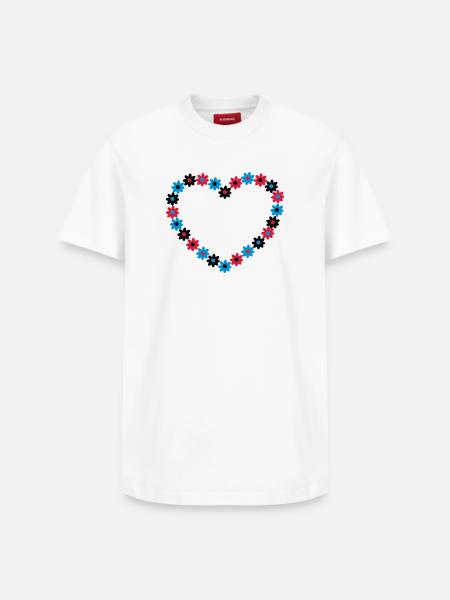 Heart of flowers - Relaxed Unisex Supima Cotton T-Shirt – by SPREAD - white