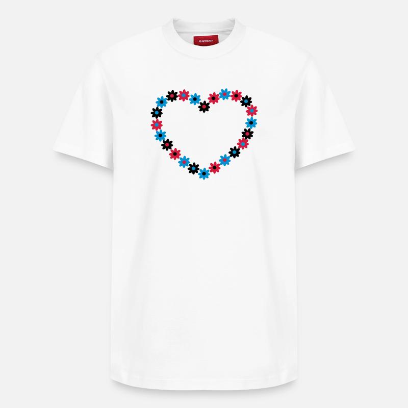 Blume Herz - Relaxed Unisex Supima Cotton T-Shirt – von SPREAD - Weiß