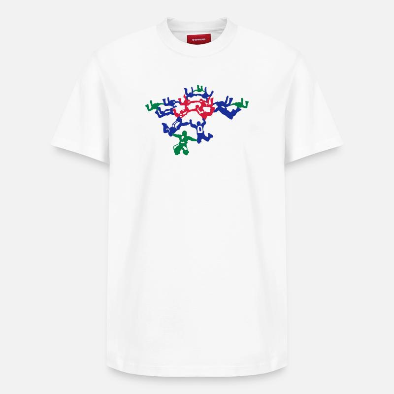 skydiving_5 - T-shirt unisexe décontracté en coton Supima – de SPREAD - blanc