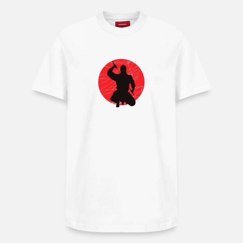 ninja - T-shirt unisexe décontracté en coton Supima – de SPREAD - blanc