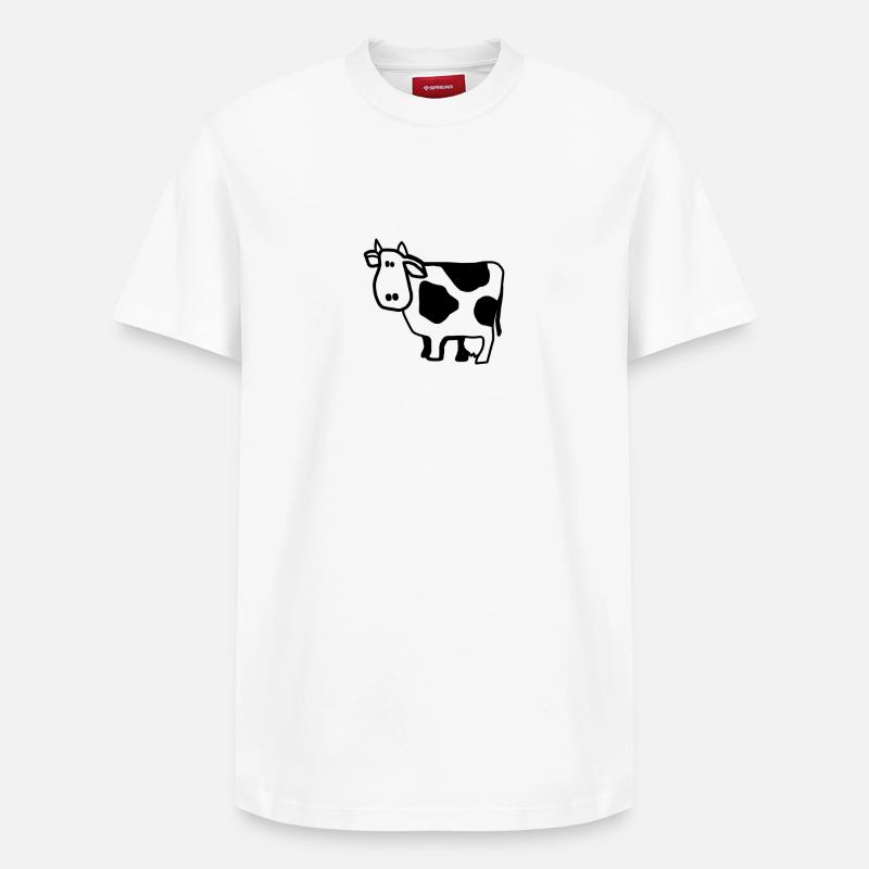 vache - T-shirt unisexe décontracté en coton Supima – de SPREAD - blanc